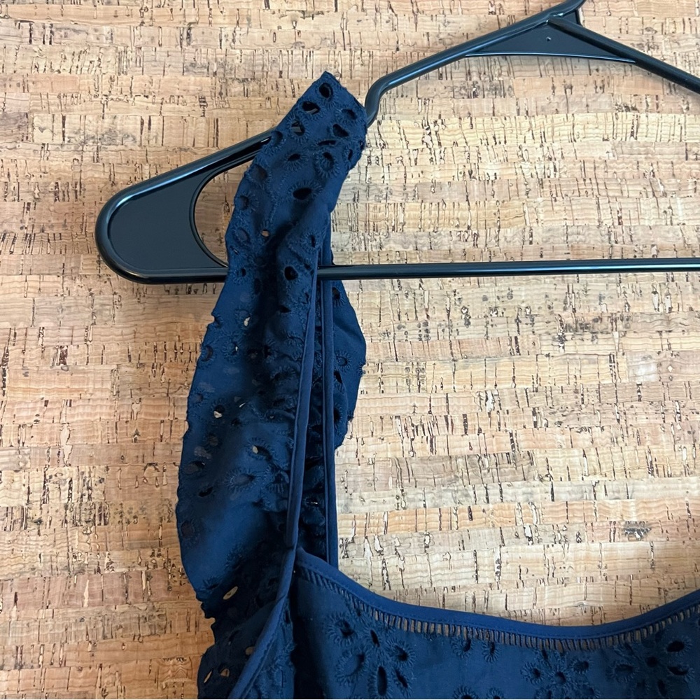 Banana Republic Navy Eyelet Midi Dress - Picture 3 of 9